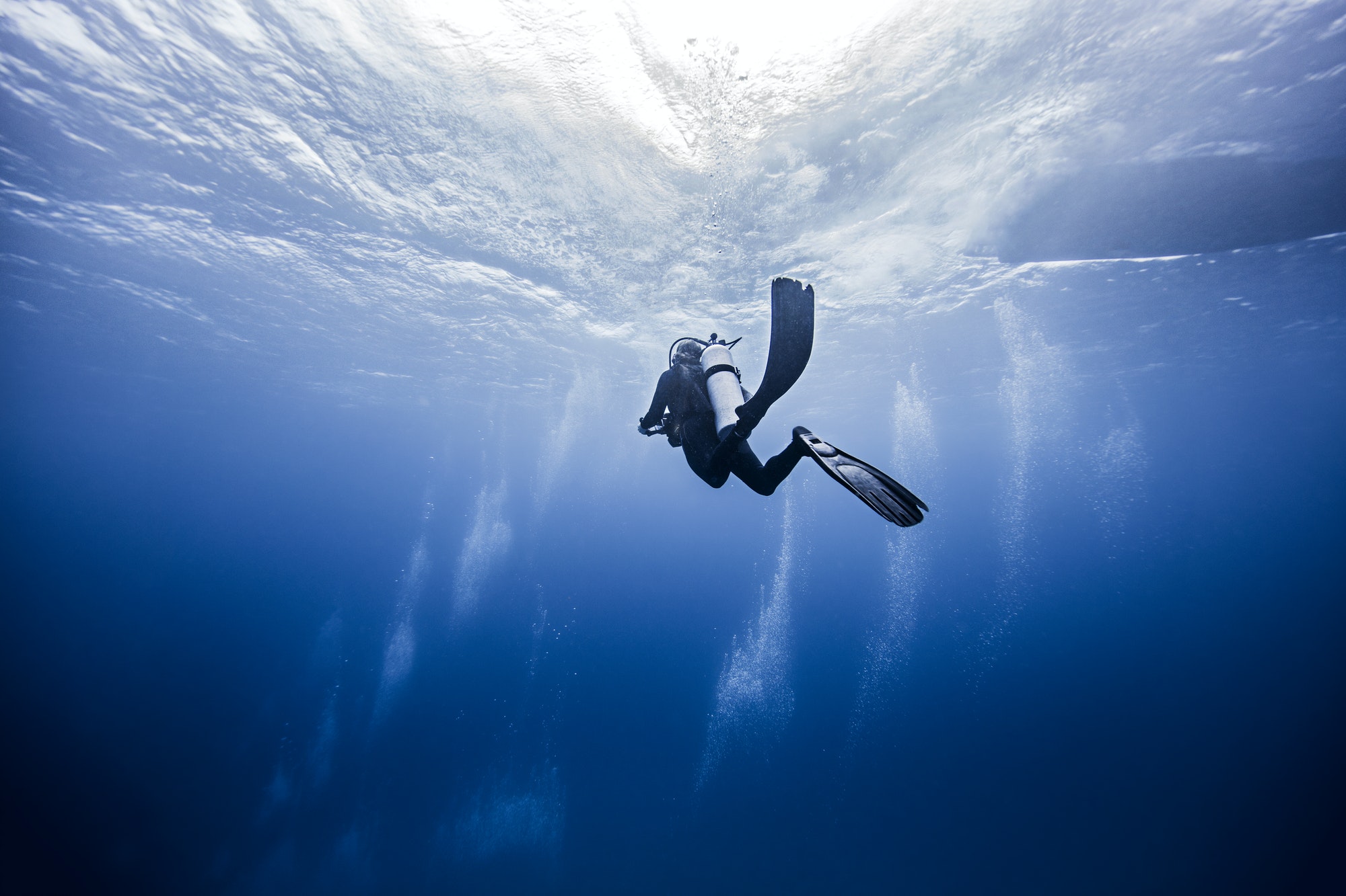 Scuba diver in Cancun, Mexico